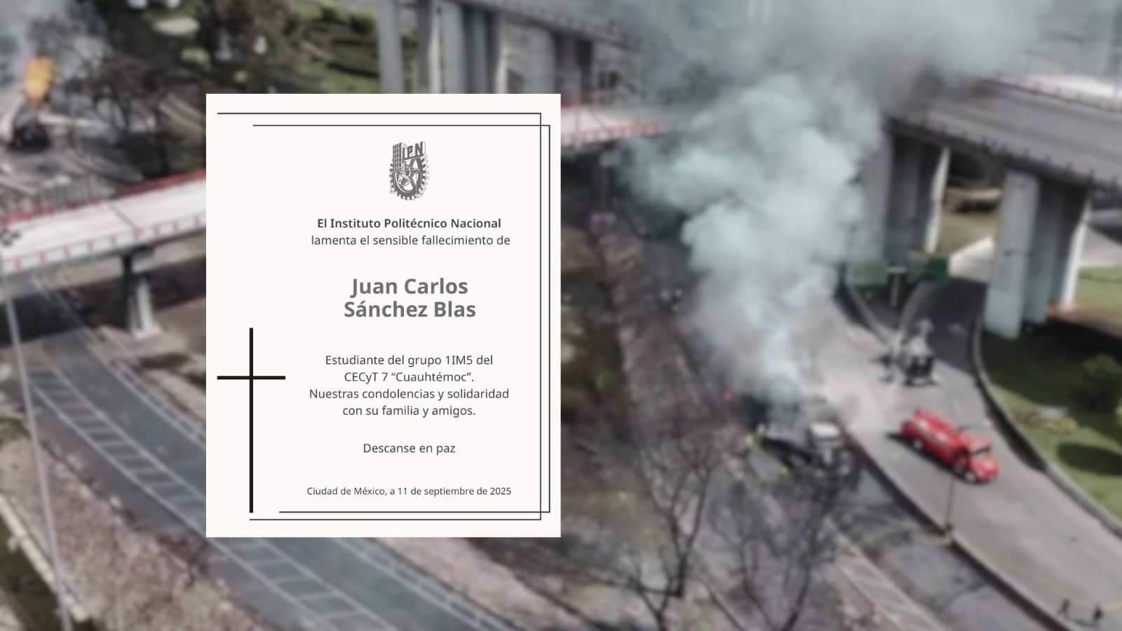 Instituto Politécnico Nacional lamenta el fallecimiento de estudiante de 15 años tras explosión de pipa en Iztapalapa