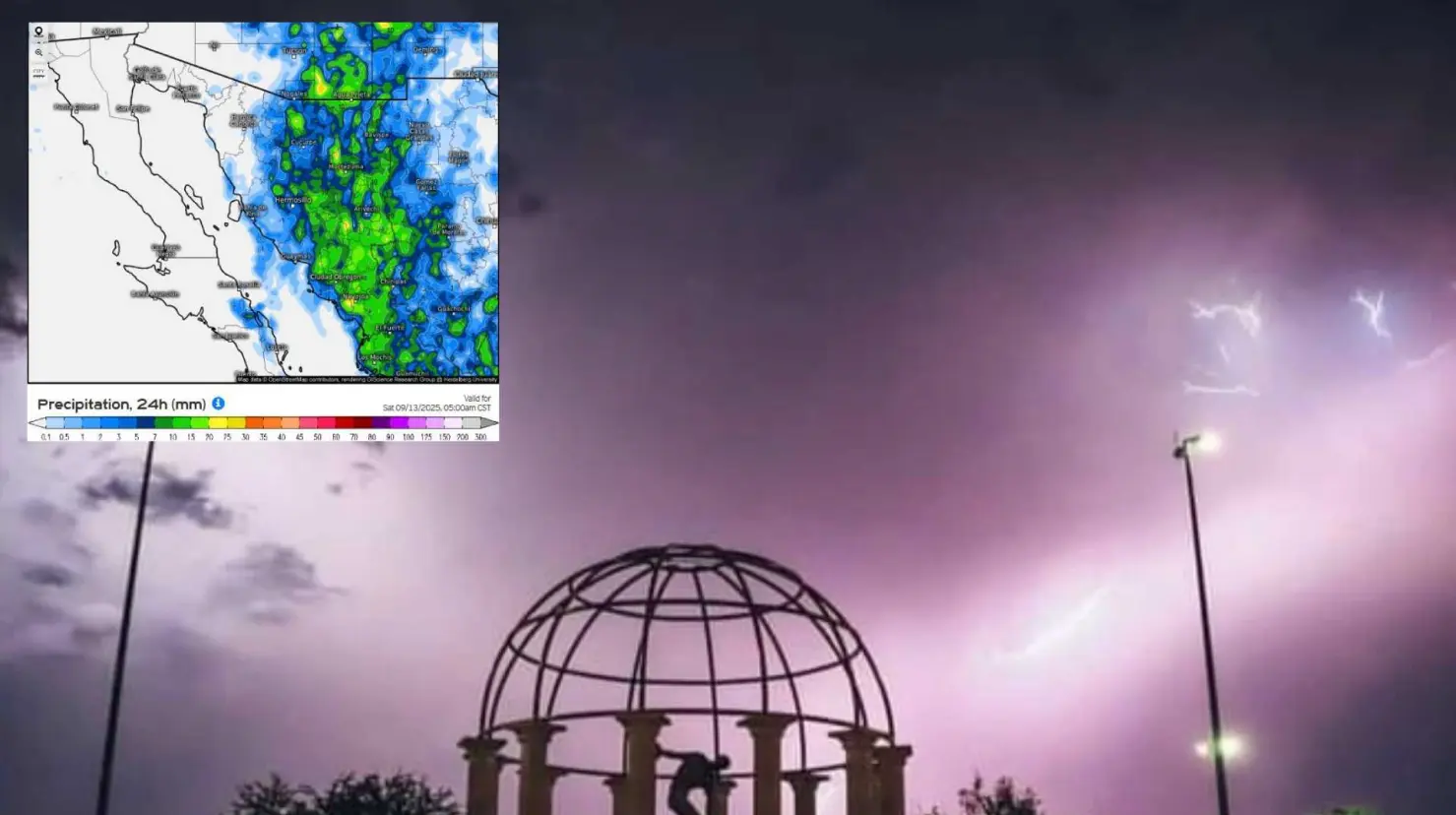 Clima en Sonora hoy viernes 12 de septiembre: Monzón mexicano dejará lluvias y vientos fuertes en el estado