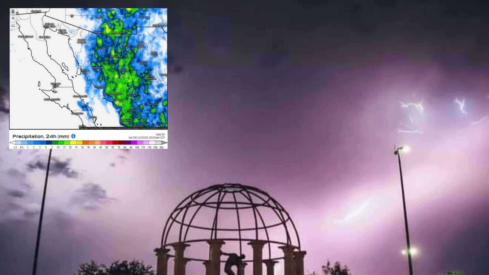 Clima en Sonora hoy viernes 12 de septiembre: Monzón mexicano dejará lluvias y vientos fuertes en el estado