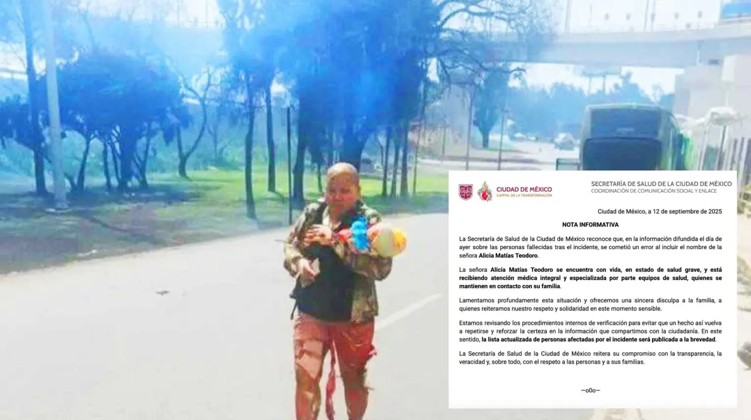 Secretaría de Salud de CDMX aclara que “abuela heroína” sigue con vida tras explosión en Iztapalapa