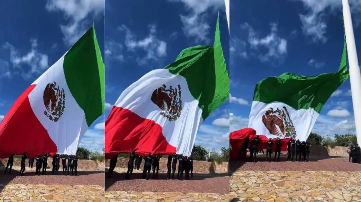 Bandera de México se rasga durante ceremonia previa al Grito de Independencia |VIDEO