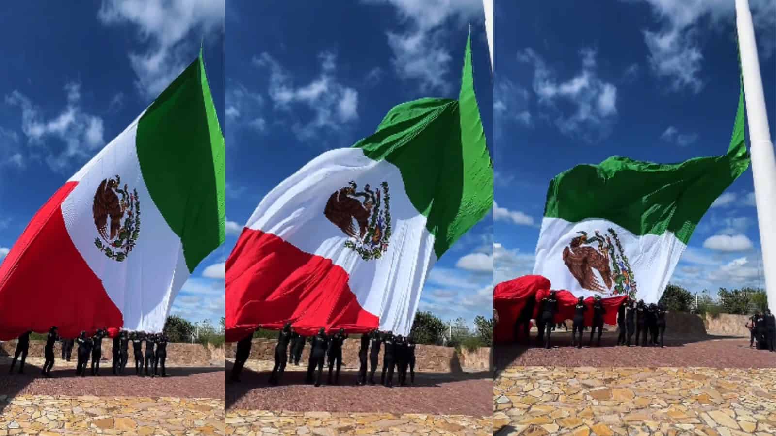 Bandera de México se rasga durante ceremonia previa al Grito de Independencia |VIDEO