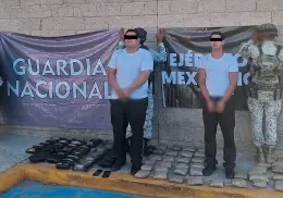 En Hermosillo, interceptan camión de pasajeros cargado de droga; hay dos detenidos