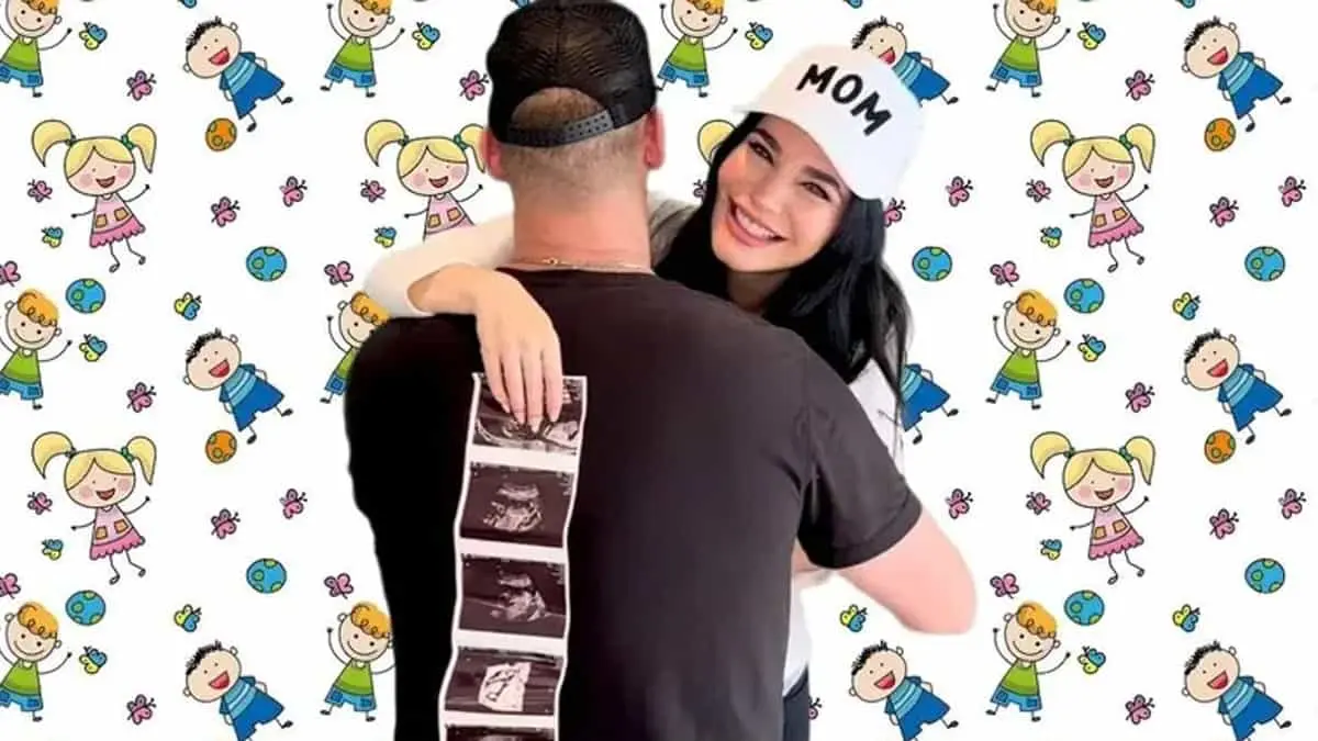 Martha Higareda y Lewis Howes revelan espectacularmente el género de sus bebés