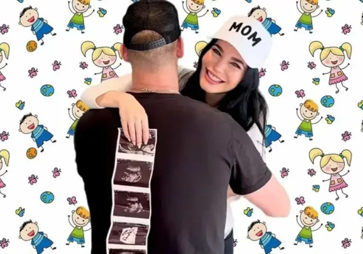 Martha Higareda y Lewis Howes revelan espectacularmente el género de sus bebés