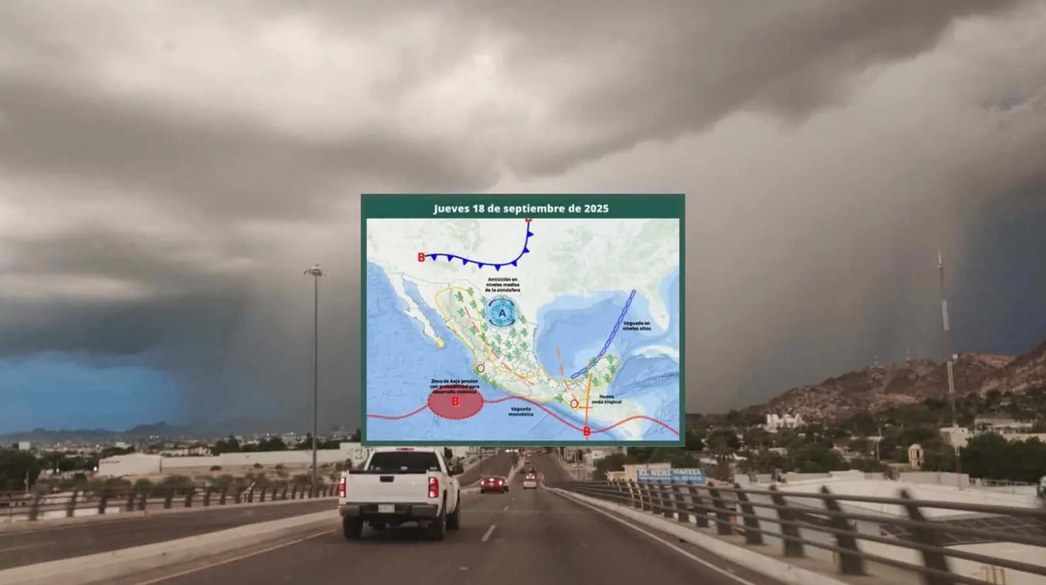 Clima en Hermosillo hoy 18 de septiembre; se prevé lluvia para la tarde de este jueves