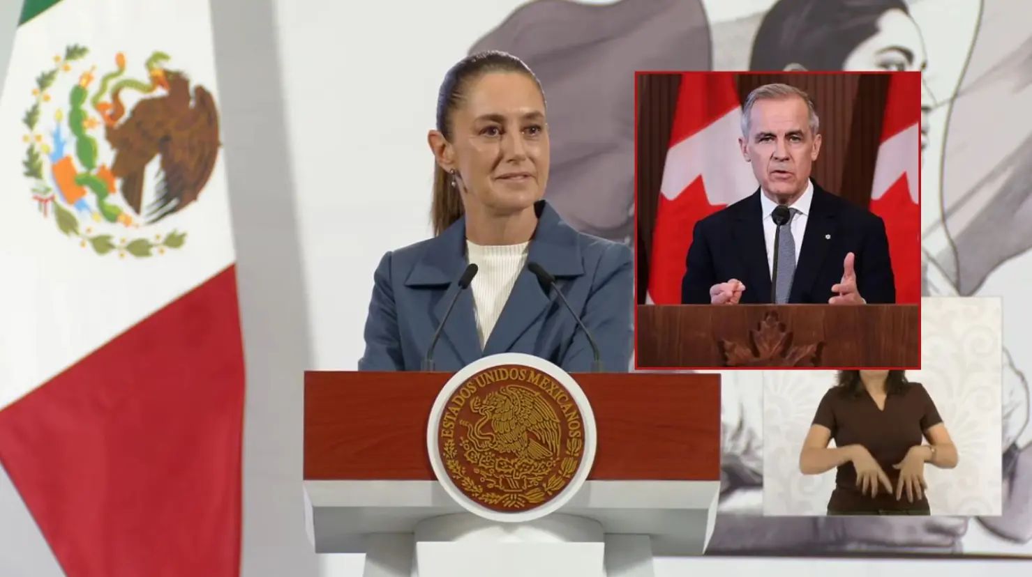 Durante su estancia, Carney y Sheinbaum discutirán temas clave relacionados con seguridad, comercio e inversiones, así como la posible revisión del T-MEC