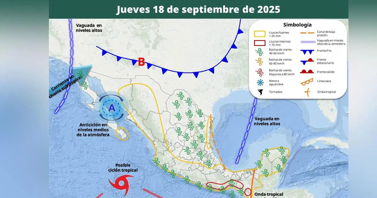 Se mantiene en vigilancia una nueva zona de baja presión sobre el Océano Pacifico