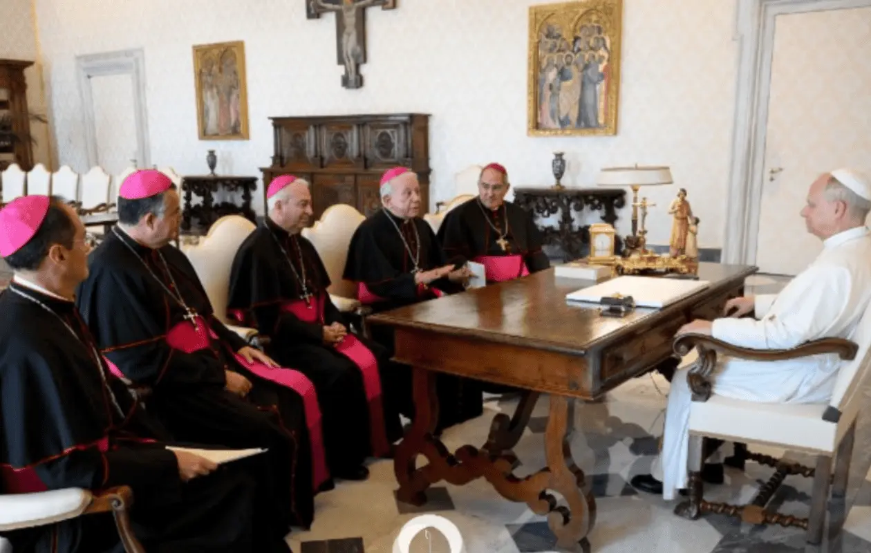 El Consejo de Presidencia de la CEM se reunión con León XIV. Foto: CEM