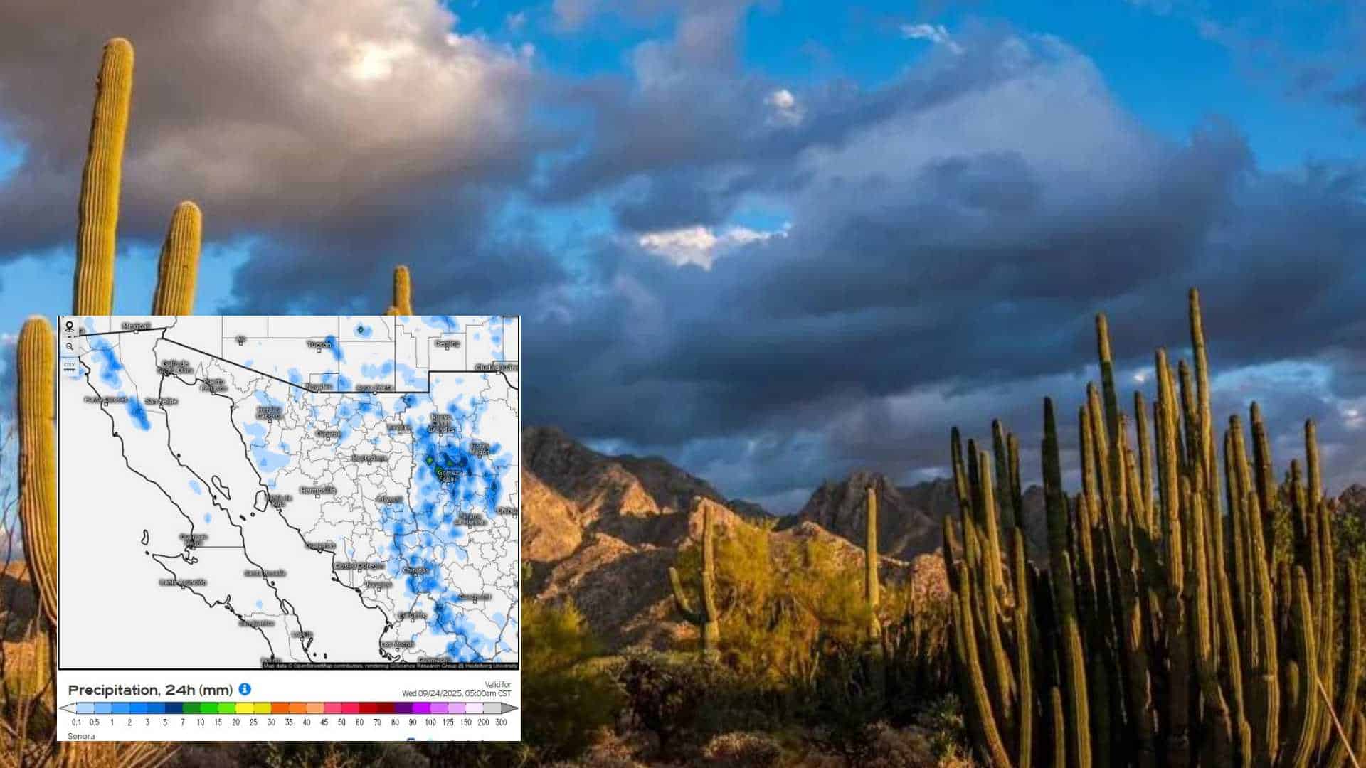 Clima en Sonora hoy, martes 23 de septiembre: Altas temperaturas y pronóstico de tormentas
