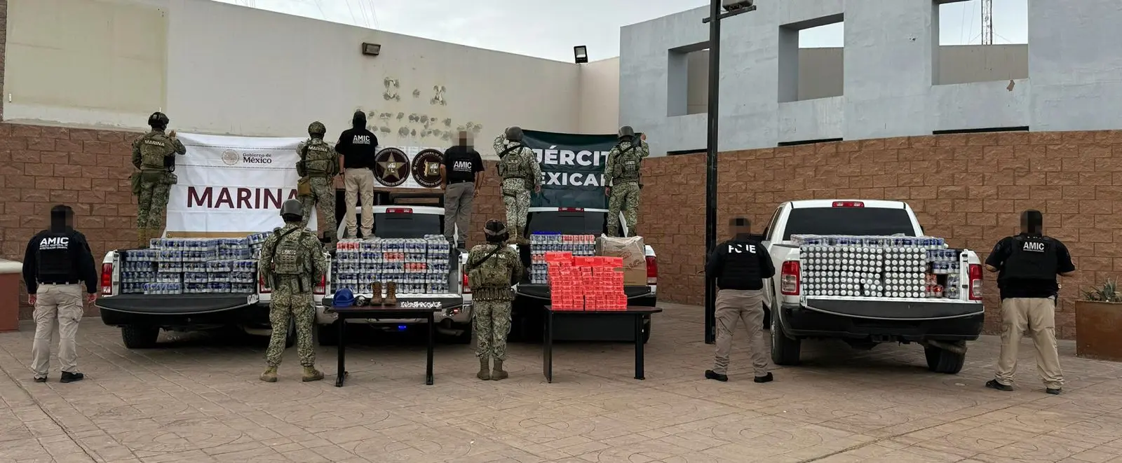 Aseguran droga, cerveza, cigarros y equipo táctico en cateo realizado en San Luis