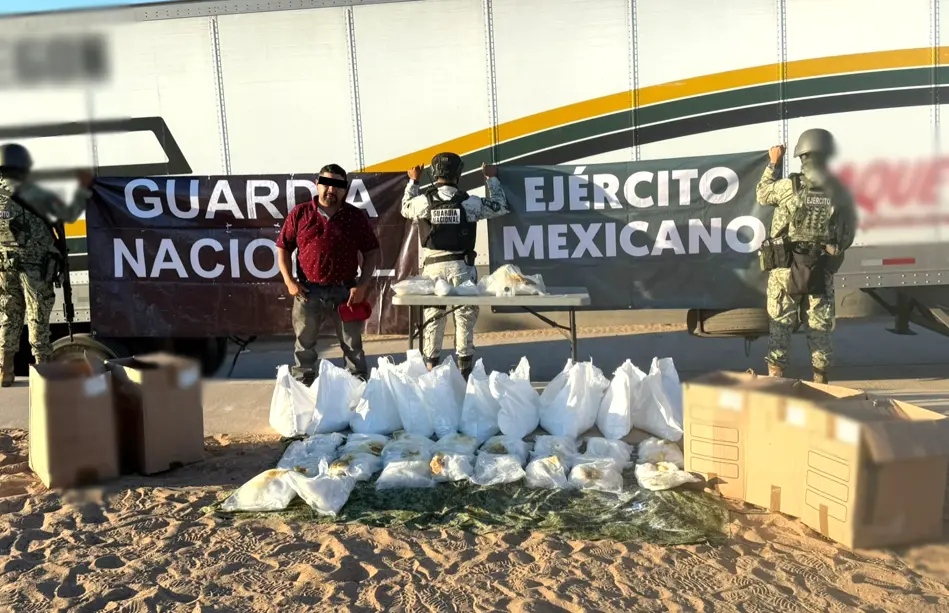 Decomisan tráiler cargado de metanfetamina en SLRC; hay un detenido