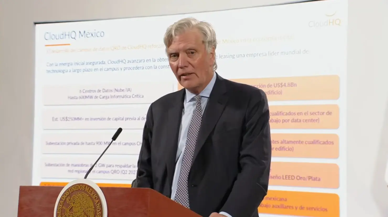 CloudHQ invertirá 4 mil 800 mdd para crear centros de datos de inteligencia artificial en México