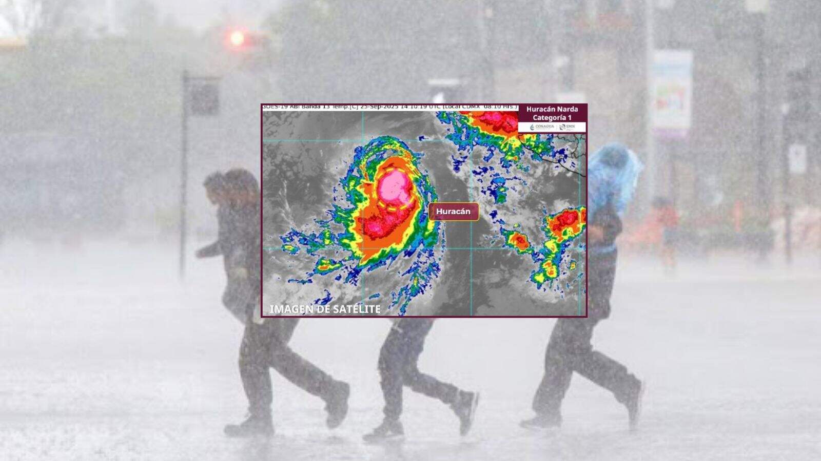Huracán Narda se degrada a categoría 1; se registran lluvias en estos estados
