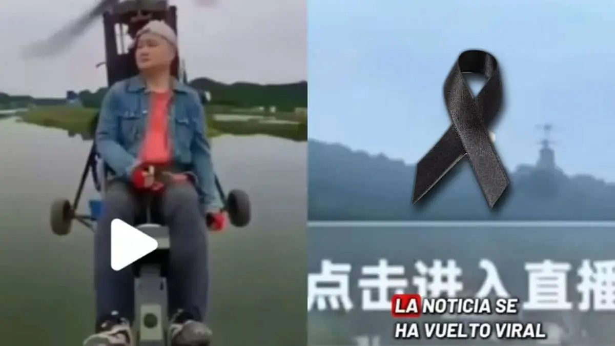 VIDEO | Influencer chino graba su muerte en el helicóptero que construyó