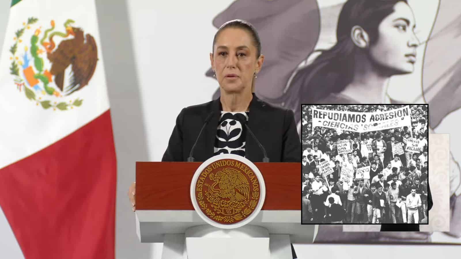 Sheinbaum recuerda el 2 de octubre y reitera compromiso de no repetir atrocidades