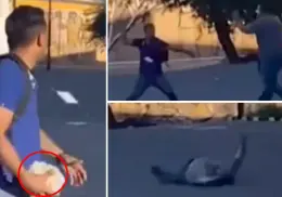 VIDEO | Momento exacto en que un hombre descalabra a otro de una pedrada en la cabeza