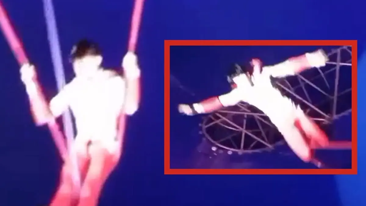 VIDEO | Accidente en un circo: trapecista cayó mientras realizaba su acto
