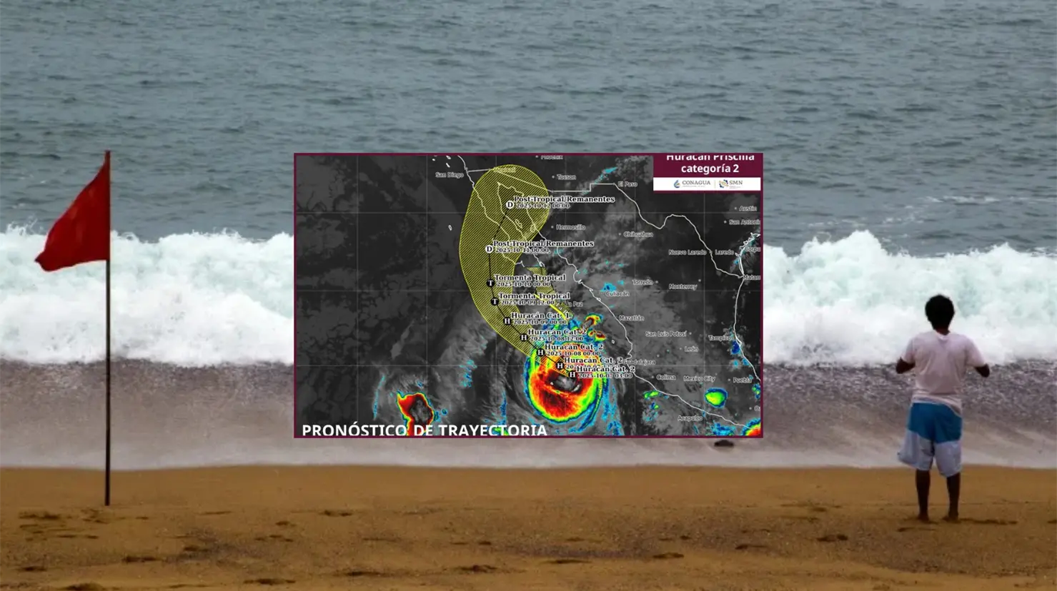 Huracán Priscilla es ahora categoría 2: Conoce cuál será su trayectoria