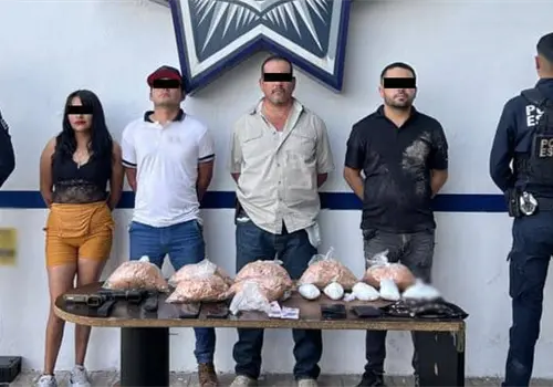 Detienen a cuatro personas en Hermosillo; aseguran drogas y armas