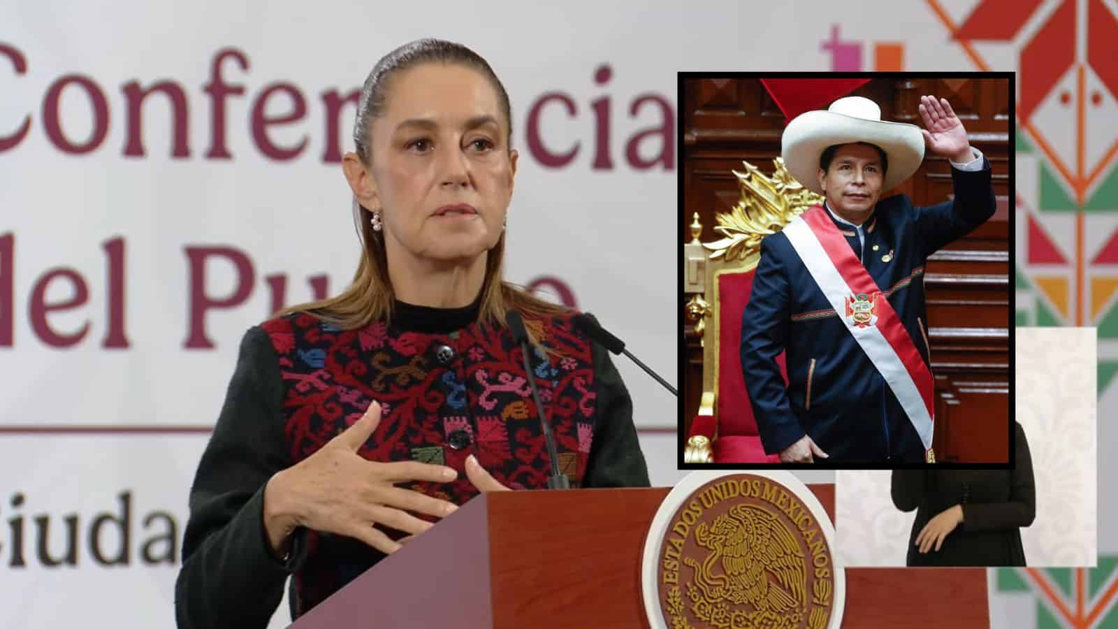 Sheinbaum reitera su apoyo al expresidente Pedro Castillo tras destitución de Dina Boluarte en Perú