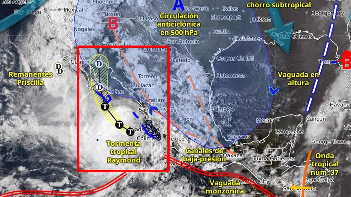 Alerta azul para Cajeme, Hermosillo y otros municipios por tormenta "Raymond"