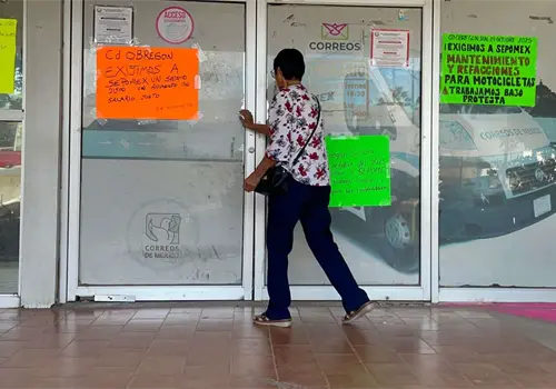 Servicio postal de Cajeme trabaja bajo protesta Servicio postal de Cajeme trabaja bajo protesta