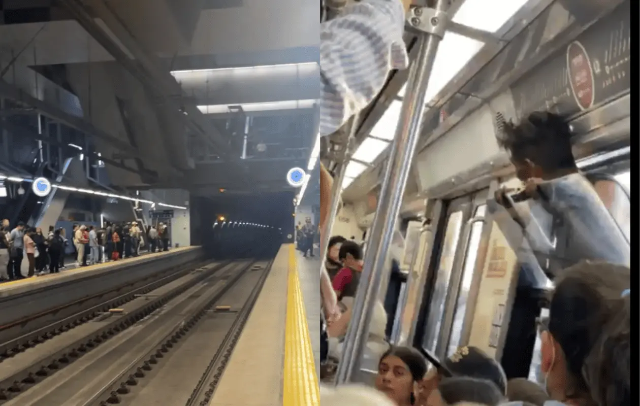 El hombre viajó varios metros sujetándose de una ventana del tren.
