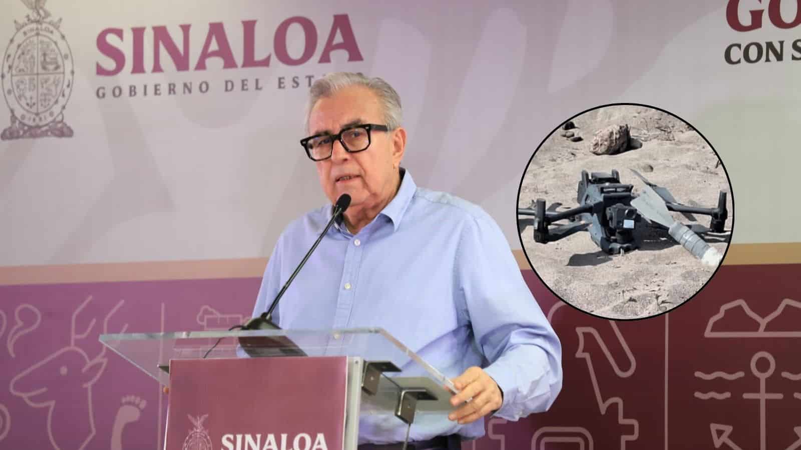 Ataques con drones generan pánico en Badiraguato, confirma el gobernador Rocha Moya