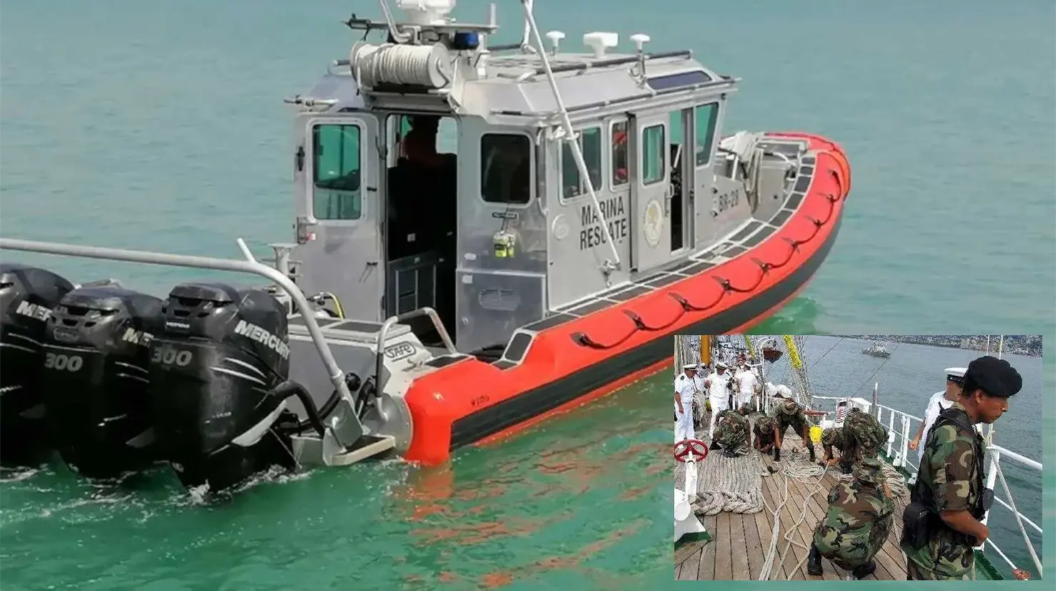 Rescatan a 28 personas en altamar, frente a costas de Sinaloa; 27 son menores de edad