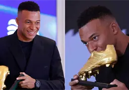 Mbappé recibe su primera Bota de Oro y agradece al Real Madrid: "Es imposible ganar este premio sin el equipo" Mbappé recibe su primera Bota de Oro y agradece al Real Madrid: "Es imposible ganar este premio sin el equipo"