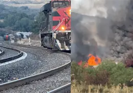 Tren que transportaba alcohol etílico descarrila y explota en Hidalgo