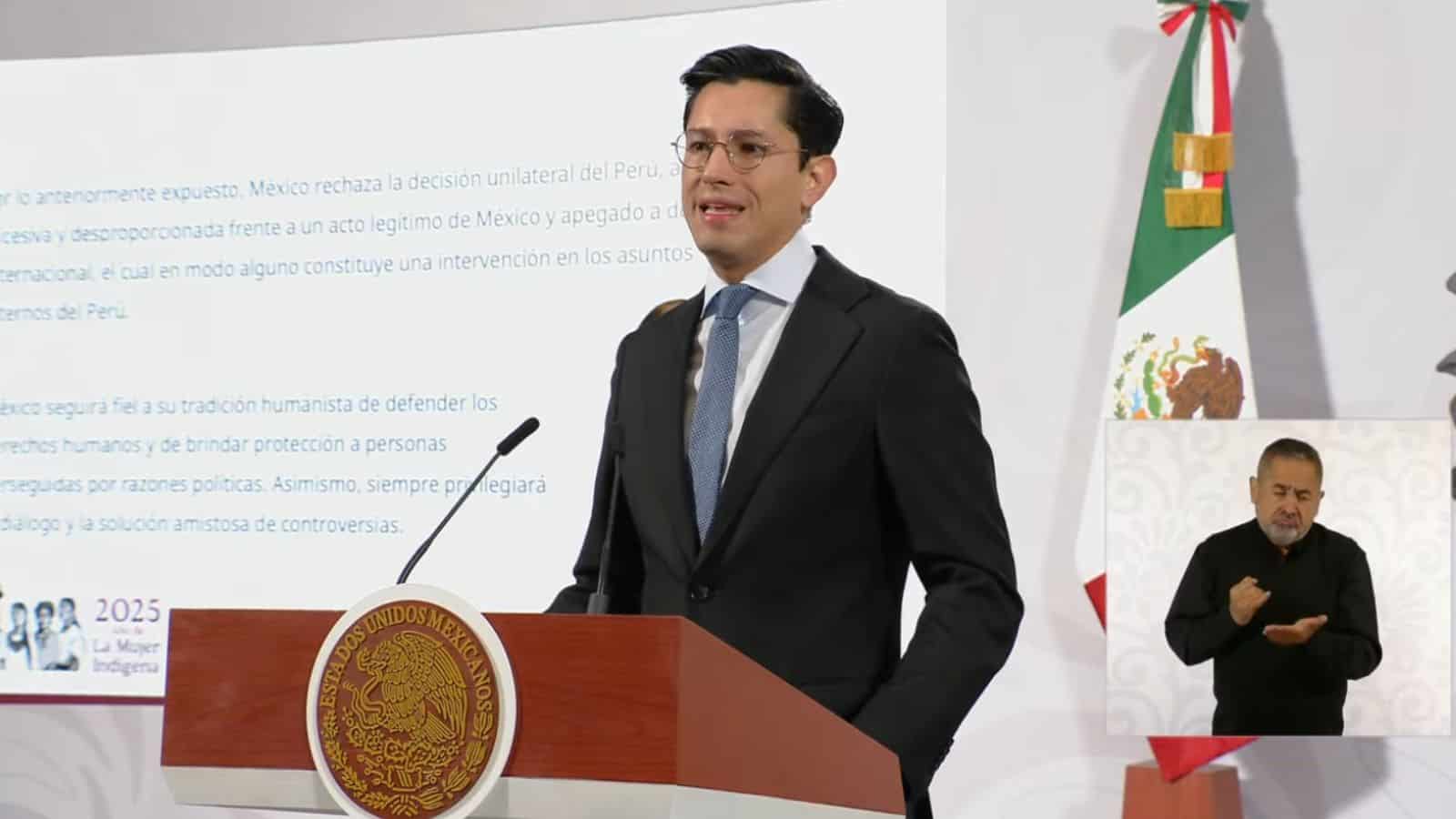 México rechaza ruptura diplomática con Perú y sostiene postura por asilo político a Betssy Chávez