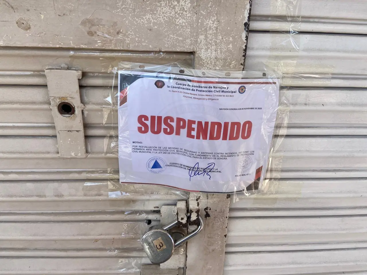 Cierra Protección Civil otro establecimiento en Navojoa