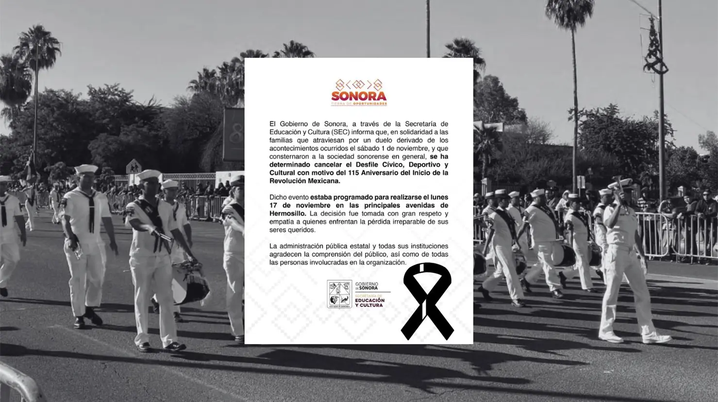 Cancelan desfile cívico de la Revolución Mexicana por respeto a víctimas del incendio en Waldo´s