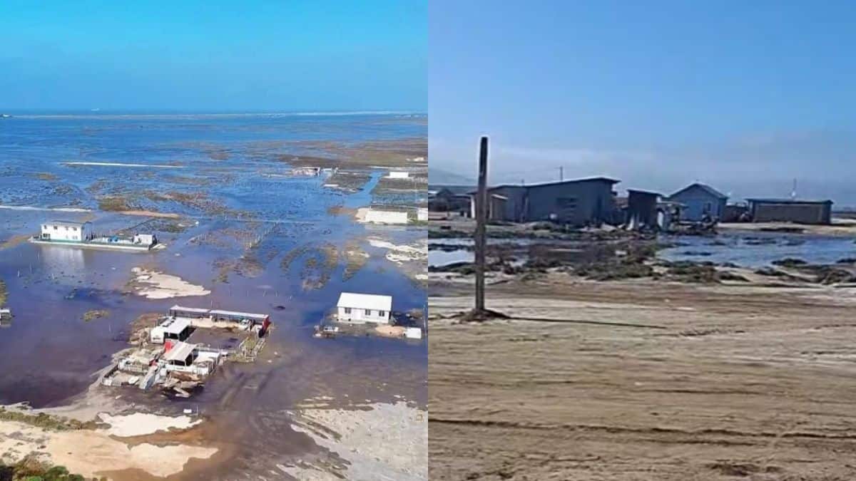 Marea alta provoca inundaciones y desalojos en El Salitral, Ensenada