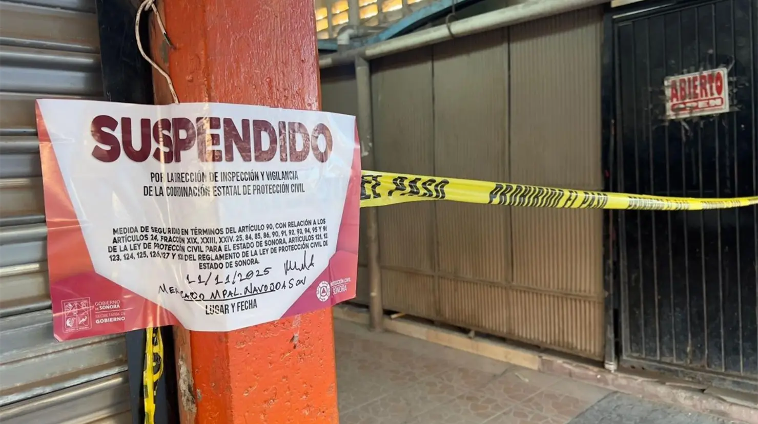 Cierran el Mercado Municipal de Navojoa "Manuel Ávila Camacho" tras inspección de Protección Civil