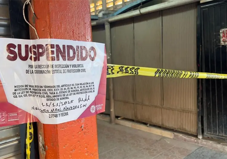 Cierran el Mercado Municipal de Navojoa "Manuel Ávila Camacho" tras inspección de Protección Civil