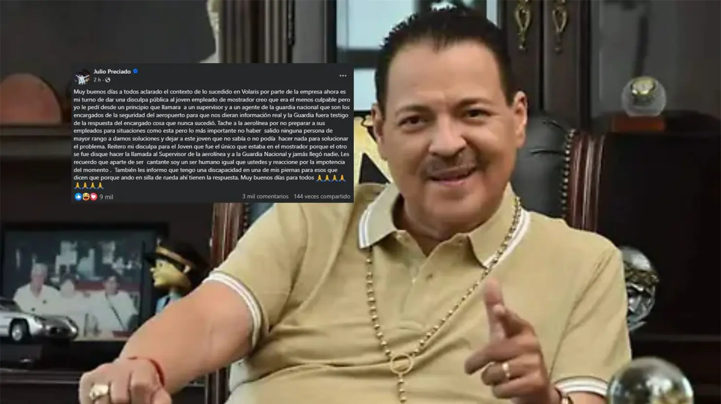 Julio Preciado responde a las críticas por su actitud en aeropuerto de Tijuana