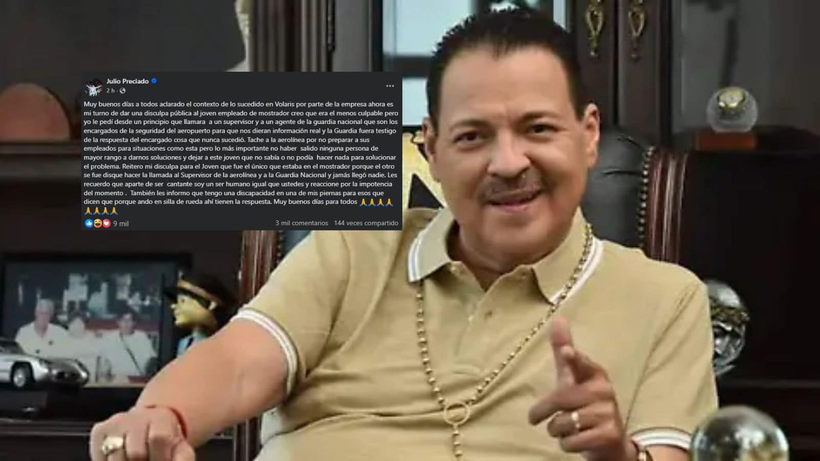 Julio Preciado responde a las críticas por su actitud en aeropuerto de Tijuana