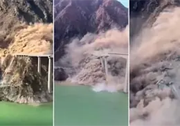 VIDEO | Momento en que colapsa puente de 758 metros en China; tenía pocos meses inaugurado