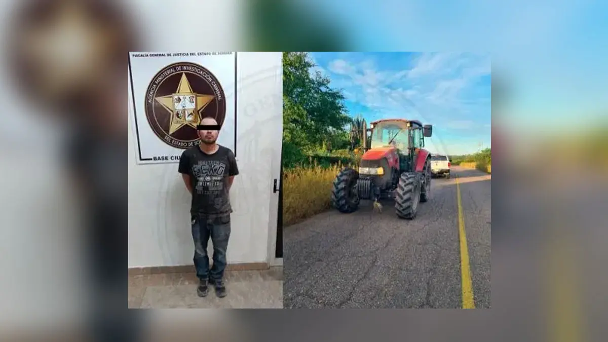 "Cae" en Navojoa sujeto acusado de robo de tractor en el Valle del Yaqui