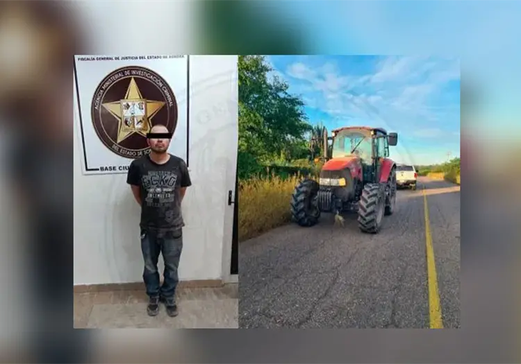 "Cae" en Navojoa sujeto acusado de robo de tractor en el Valle del Yaqui