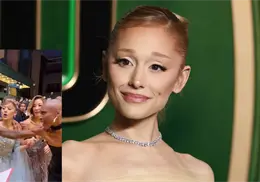VIDEO|Fan irrumpe en la alfombra roja y abraza sin permiso a Ariana Grande durante la premiere de Wicked