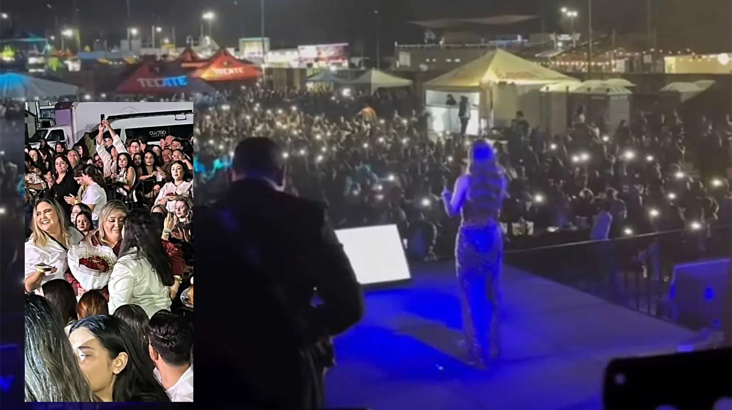 Pareja protagoniza emotiva propuesta de matrimonio durante concierto de Ingrid Contreras en la Expofest Cajeme 2025
