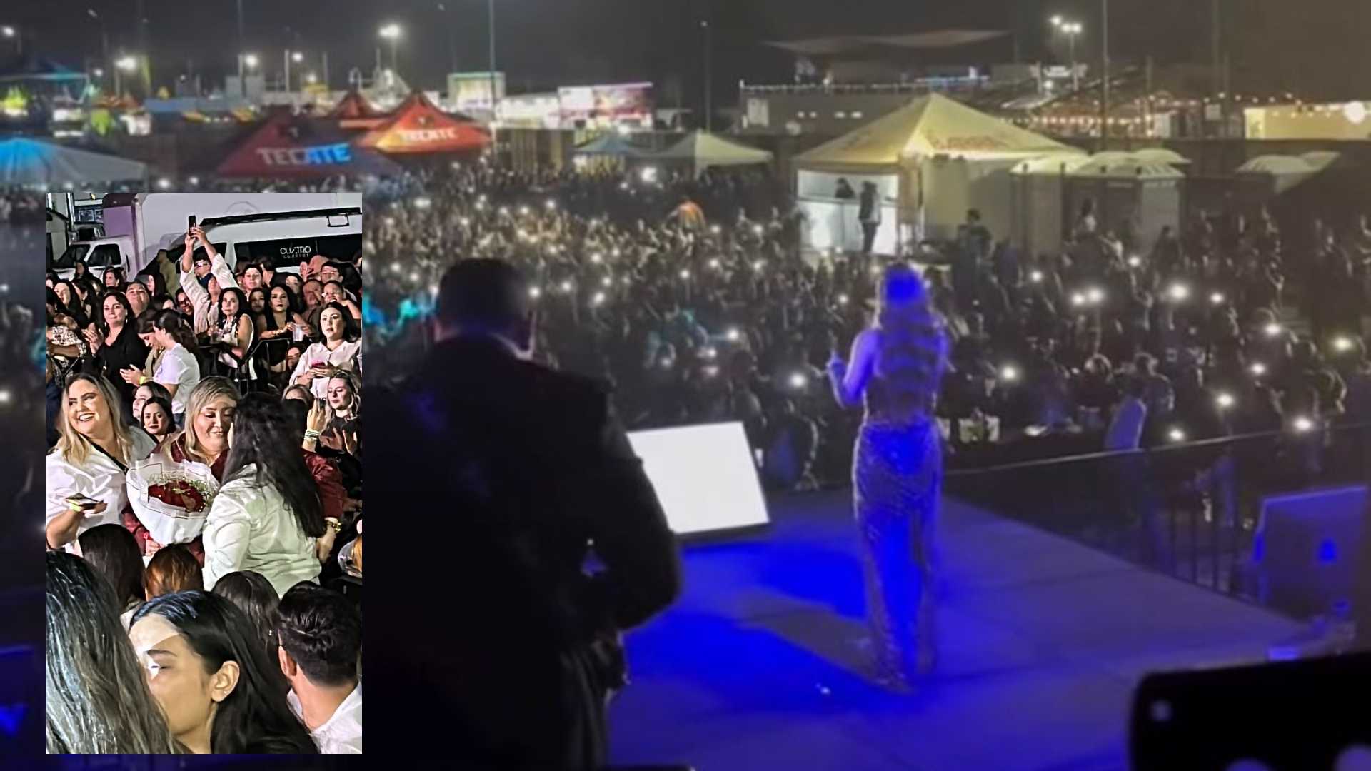 Pareja protagoniza emotiva propuesta de matrimonio durante concierto de Ingrid Contreras en la Expofest Cajeme 2025