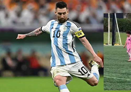 VIDEO | Hijo de Messi sorprende tras anotar un gol de tiro libre en la Academia del Inter Miami