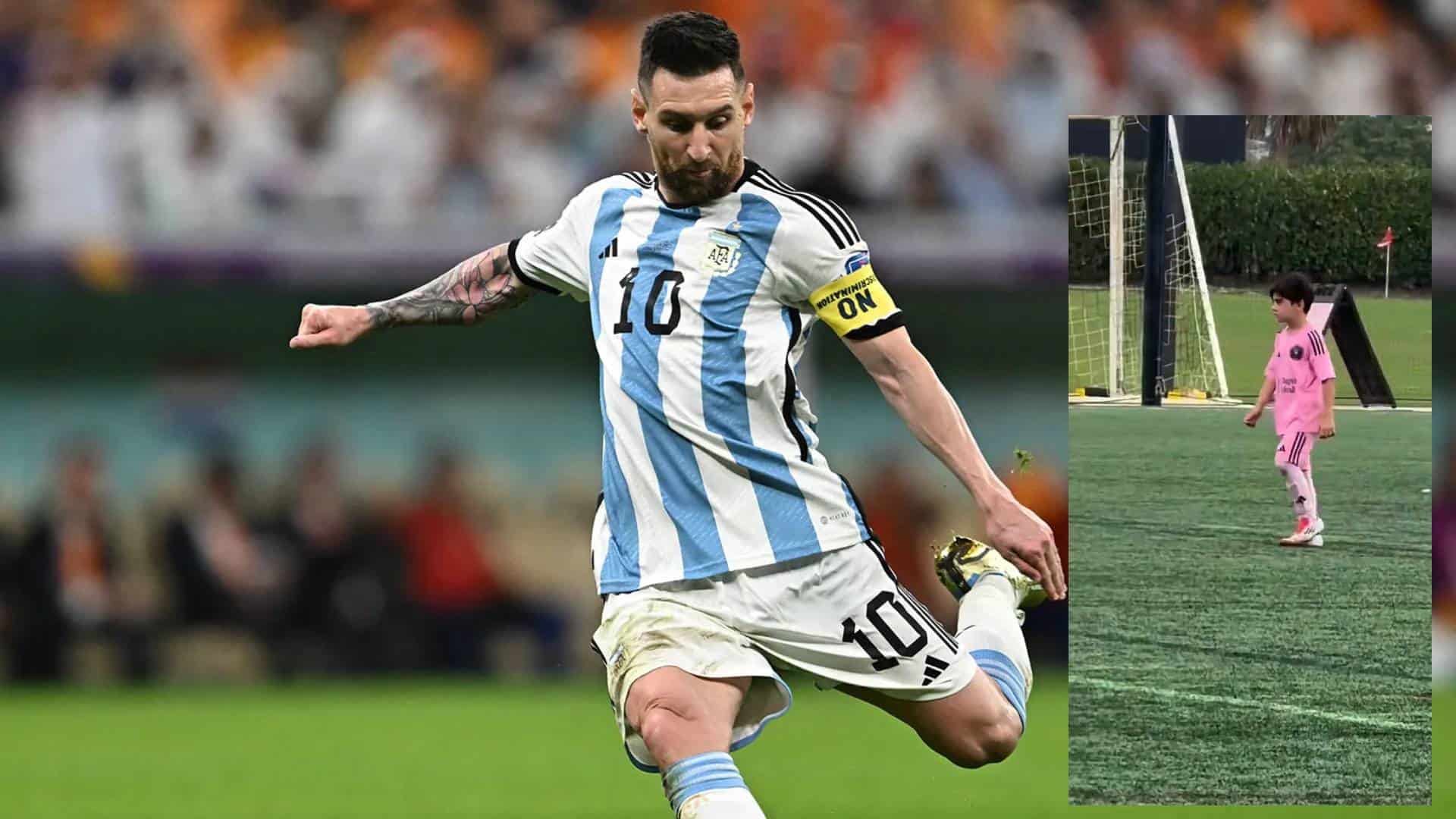VIDEO | Hijo de Messi sorprende tras anotar un gol de tiro libre en la Academia del Inter Miami