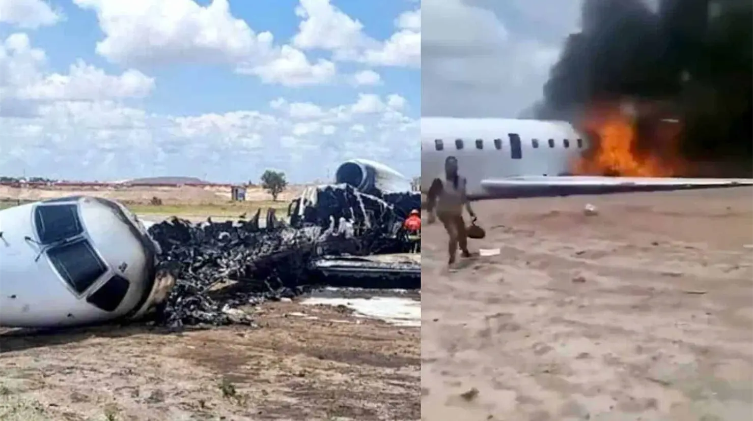 Avión oficial se incendia tras salirse de la pista en el Congo; funcionarios logran evacuar a tiempo