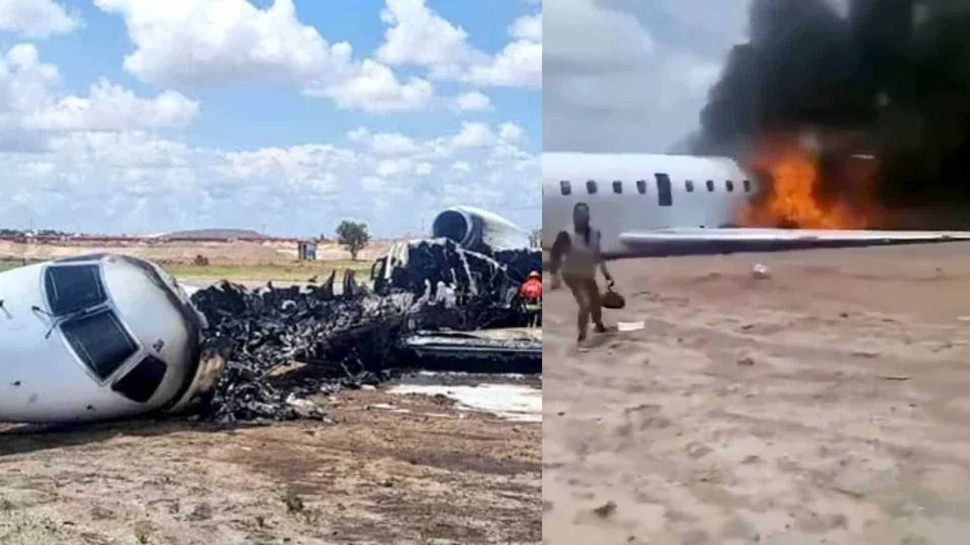 Avión oficial se incendia tras salirse de la pista en el Congo; funcionarios logran evacuar a tiempo
